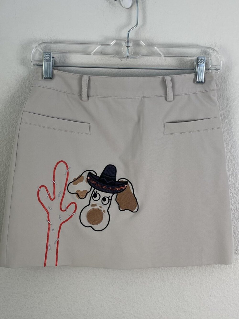 M U SPORTS Skort Womens 36 Beige Western Dog Golf‎ Lined Stretch Athletic